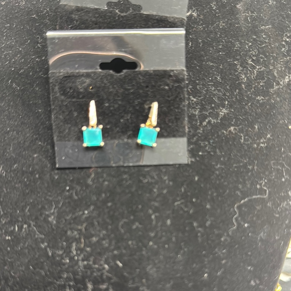 Elegant Gold and Turquoise Earrings